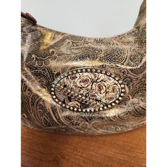 Debbie Brooks, as seen in Shark Tank, brown and gold Shimmer floral design with - Picture 2 of 12